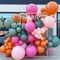 Tropical Balloons Arch Kit, Hawaiian Balloon Garland Arch Kit, Hot Pink Green Orange Balloon For Tropical Flamingo Hawaiian Summer Beach Theme Birthday Baby Shower Party Bachelorette Wedding Decor